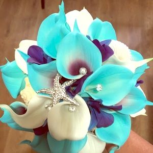 Beautiful beach themed broach bouquet